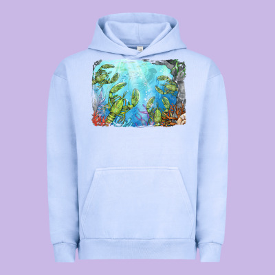 Lobster Background Urban Hoodie Designed By Barkaloodesign