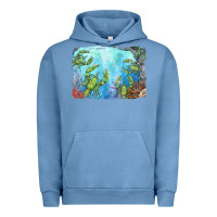 Pigment Pebble Blue lobster background Urban Hoodie - BarkalooDesign