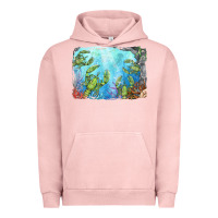 Pigment Salmon lobster background Urban Hoodie - BarkalooDesign