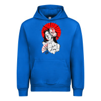 Cobalt japanese geisha samurai fox mask red sun Urban Hoodie - tuanDangUi