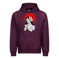 Mauve Wine japanese geisha samurai fox mask red sun Urban Hoodie - tuanDangUi