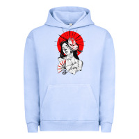 Pigment Grape Ice japanese geisha samurai fox mask red sun Urban Hoodie - tuanDangUi