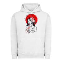Pigment Lunar Rock japanese geisha samurai fox mask red sun Urban Hoodie - tuanDangUi