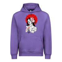 Tulip japanese geisha samurai fox mask red sun Urban Hoodie - tuanDangUi
