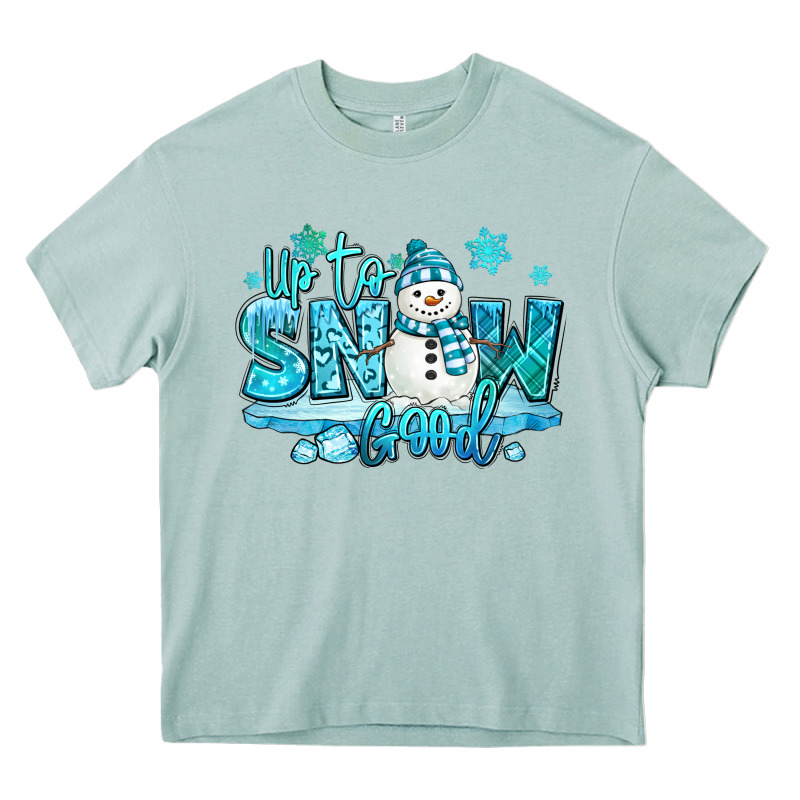 Up To Snow Good Winter Snowman Heavy Core Tee by MaliasSmallBusiness | Teevron