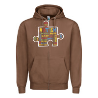 Chestnut Autism Puzzle Piece Words Autistic Zipper Hoodie - CowhideDigitalArt