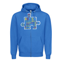 True Royal Autism Puzzle Piece Words Autistic Zipper Hoodie - CowhideDigitalArt