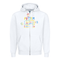 White Autism Puzzle Piece Words Autistic Zipper Hoodie - CowhideDigitalArt