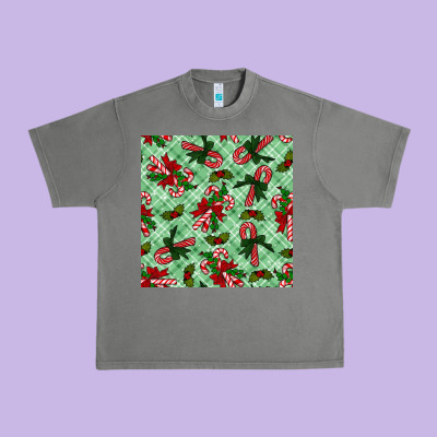 Christmas Candy Cane Urban Heavy Tee Designed By Nancycooperartshop