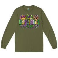 Army Green happy mardi gras yall Long Sleeve Tee - CowGirlArtShop