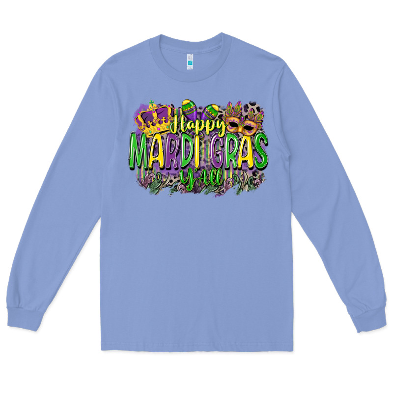 Happy Mardi Gras Yall Long Sleeve Tee by CowGirlArtShop | Teevron