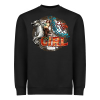 Black All American Girl Heavyweight Sweatshirt - FaDigitalArtStudio