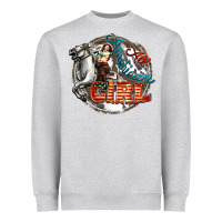 Heather Grey All American Girl Heavyweight Sweatshirt - FaDigitalArtStudio