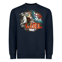 Navy All American Girl Heavyweight Sweatshirt - FaDigitalArtStudio
