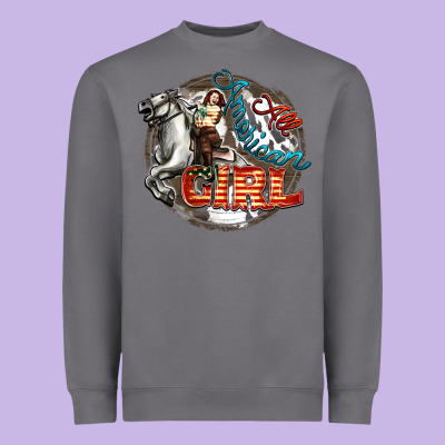 All American Girl Heavyweight Sweatshirt Designed By Fadigitalartstudio