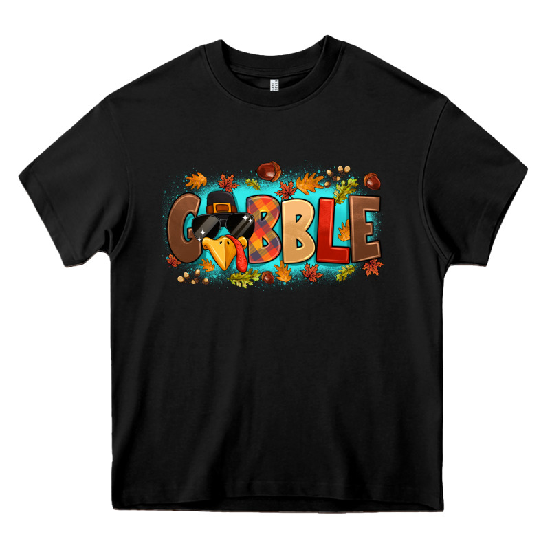 Gobble With Thanksgiving Turkeys Heavy Core Tee by MaliasSmallBusiness | Teevron