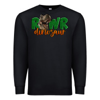 Black Rawr Dinosaur Premium Sweatshirt - LillyAllenDesigns