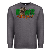 Charcoal Heather Rawr Dinosaur Premium Sweatshirt - LillyAllenDesigns