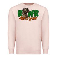 Pale Pink Rawr Dinosaur Premium Sweatshirt - LillyAllenDesigns