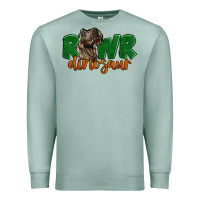 Seafoam Rawr Dinosaur Premium Sweatshirt - LillyAllenDesigns