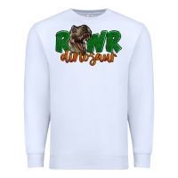 White Rawr Dinosaur Premium Sweatshirt - LillyAllenDesigns