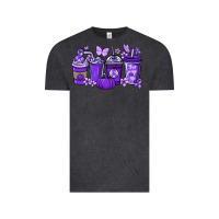 Vintage Black Cancer coffee cups purple ribbon Vintage Tee - NancyCooperArtShop