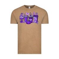 Vintage Coffee Cancer coffee cups purple ribbon Vintage Tee - NancyCooperArtShop