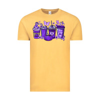 Vintage Mustard Cancer coffee cups purple ribbon Vintage Tee - NancyCooperArtShop