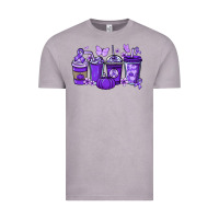 Vintage Zinc Cancer coffee cups purple ribbon Vintage Tee - NancyCooperArtShop