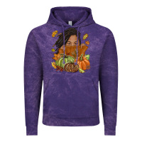 Cloud Purple Fall with black girl Vintage Hoodie - NancyCooperArtShop