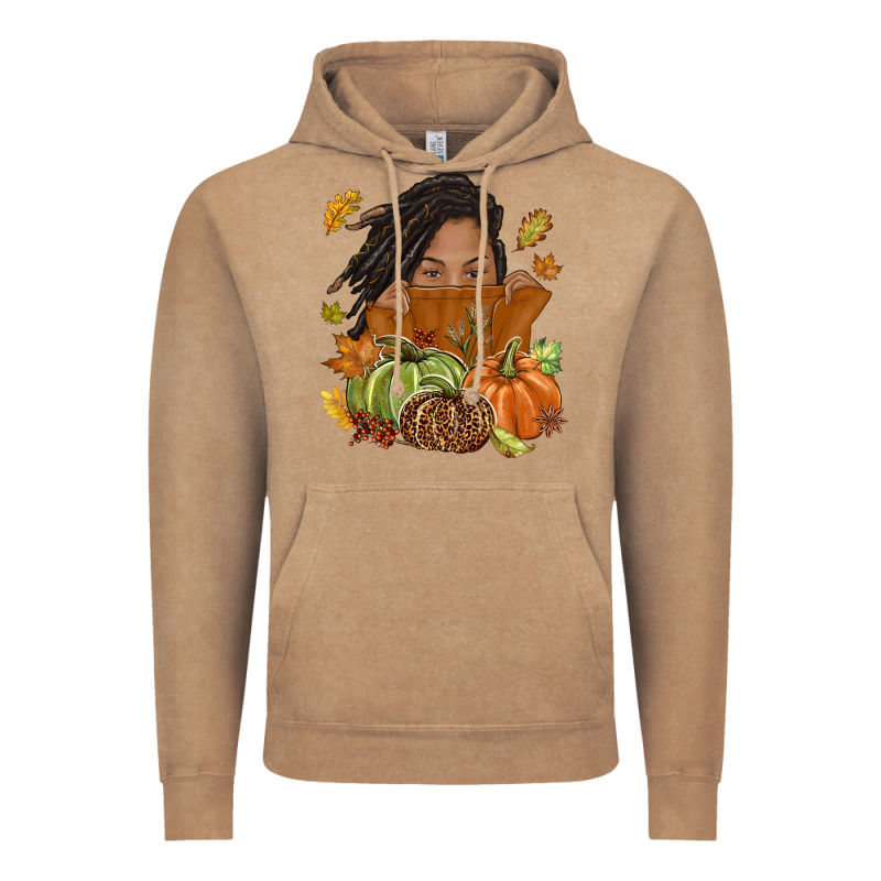 Fall With Black Girl Vintage Hoodie by NancyCooperArtShop | Teevron