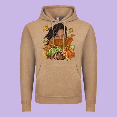 Fall With Black Girl Vintage Hoodie Designed By Nancycooperartshop