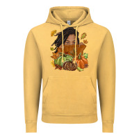 Vintage Mustard Fall with black girl Vintage Hoodie - NancyCooperArtShop