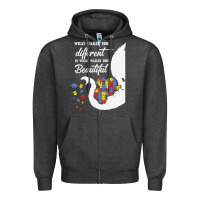 Charcoal Heather Autism Different Makes You Beautiful Zipper Hoodie - CowhideDigitalArt