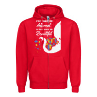 Red Autism Different Makes You Beautiful Zipper Hoodie - CowhideDigitalArt