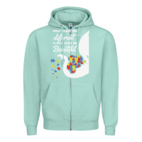 Seafoam Autism Different Makes You Beautiful Zipper Hoodie - CowhideDigitalArt