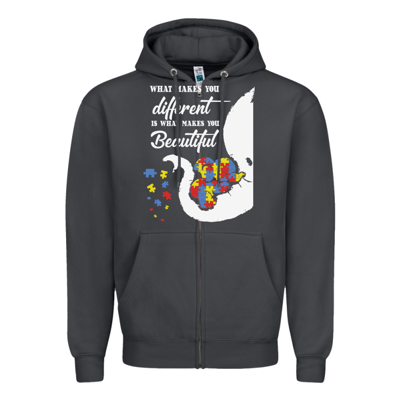Autism Different Makes You Beautiful Zipper Hoodie by CowhideDigitalArt | Teevron