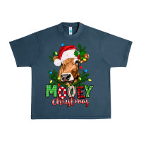 Midnight Navy Mooey Christmas Urban Heavy Tee - texasbilliewilder
