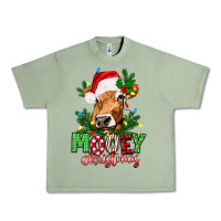 Oil Green Mooey Christmas Urban Heavy Tee - texasbilliewilder