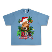 Pebble Blue Mooey Christmas Urban Heavy Tee - texasbilliewilder