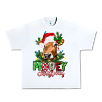 White Mooey Christmas Urban Heavy Tee - texasbilliewilder