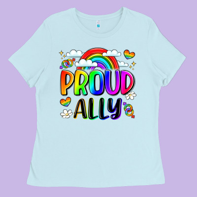 Proud Ally Ladies Tee Designed By Lillyallendesigns