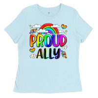 Baby Blue proud ally Ladies Tee - LillyAllenDesigns