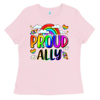 Bubblegum Pink proud ally Ladies Tee - LillyAllenDesigns