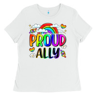 White proud ally Ladies Tee - LillyAllenDesigns