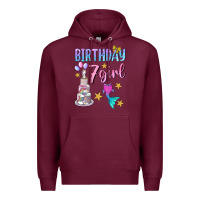 Burgundy birthday girl 7 Premium Hoodie - BundleAndBundleShop