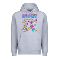 Heather Grey birthday girl 7 Premium Hoodie - BundleAndBundleShop