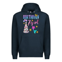 Navy birthday girl 7 Premium Hoodie - BundleAndBundleShop