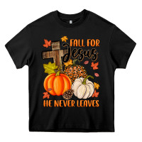 Black fall for jesus he never leaves Heavy Core Tee - MaliasSmallBusiness
