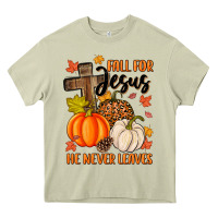 Fall For Jesus He Never Leaves Heavy Core Tee | Teevron